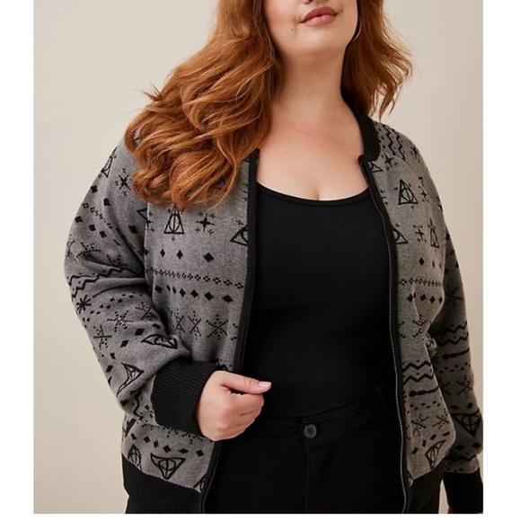 TORRID NWT WARNER BROS. HARRY POTTER BOMBER ZIP UP SWEATER - Picture 2 of 5